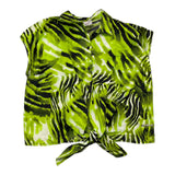 Gaelle Camicia Mezza Manica Stampa Fantasia Verde per Bambina