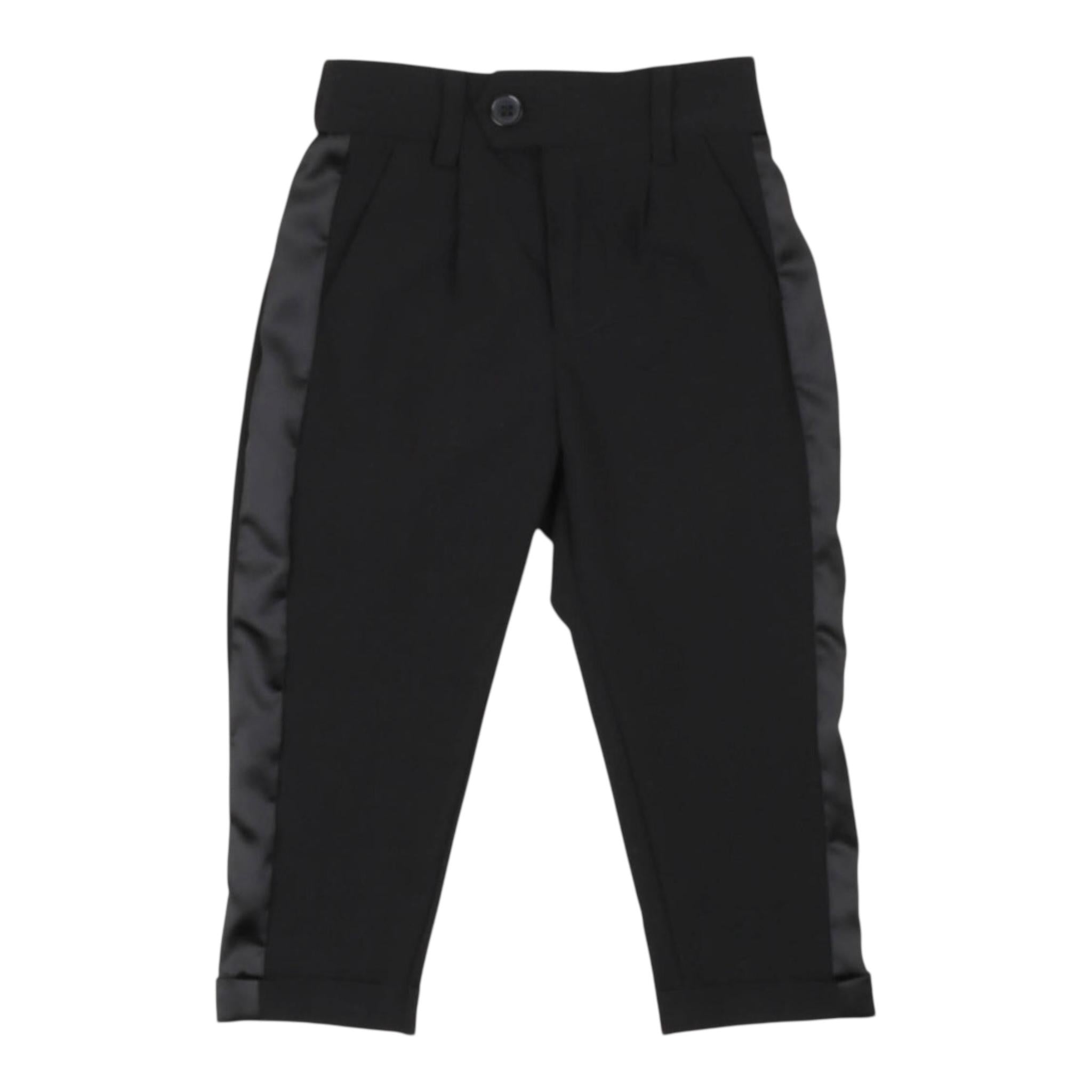 John Richmond Pantalone Tinta Unita con Elastico In Vita per Bambino RBP24189PAJ NERO JOHN RICHMOND 
