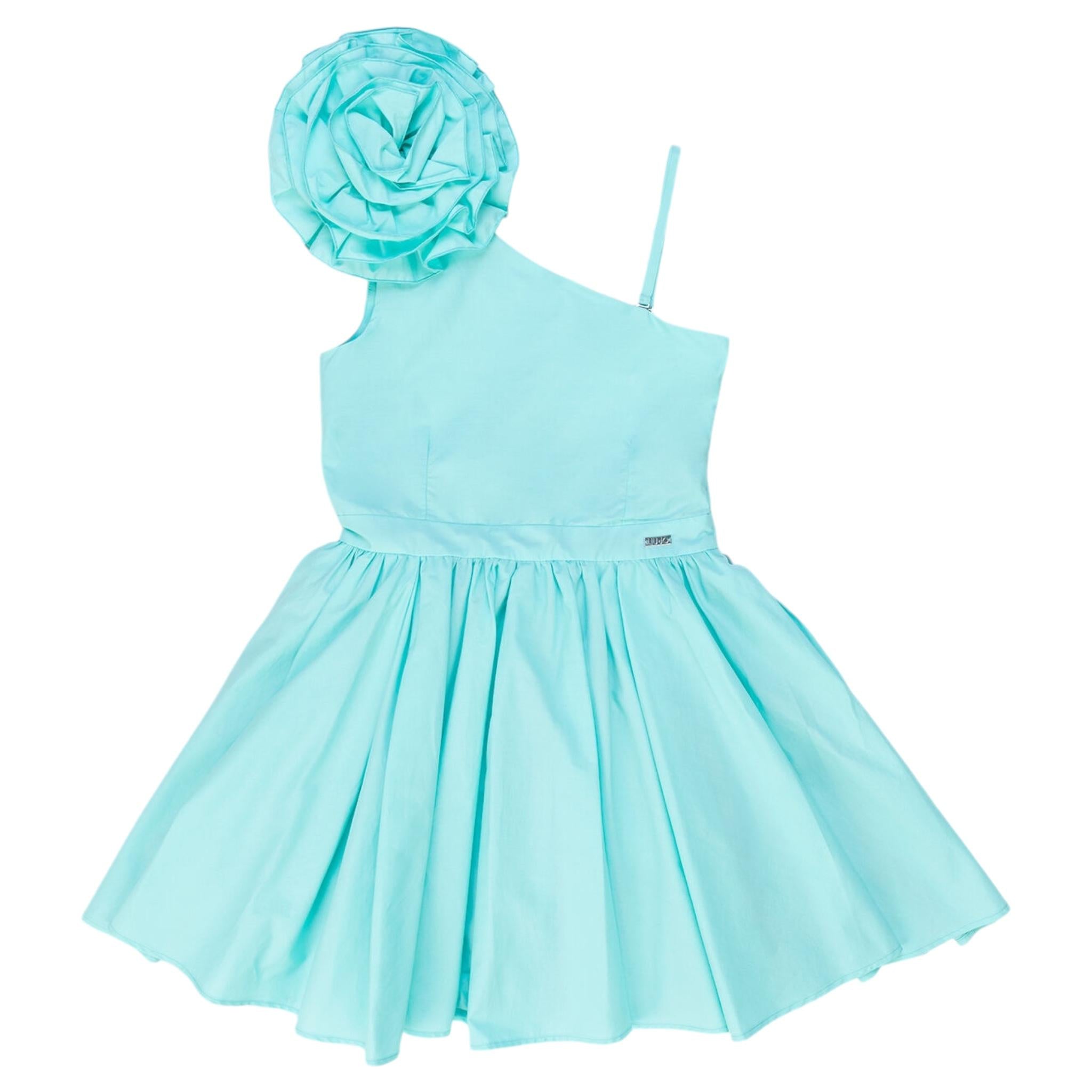 Liu Jo Abito Monospalla Tinta Unita Cn Applicazione Verde Acqua Per Bambina GA4117X VERDE ACQUA LIU JO 