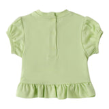 Mini Banda T-Shirt Girocollo Tinta Unita con Stampa per Neonata 3B726 VERDE MINI BANDA 