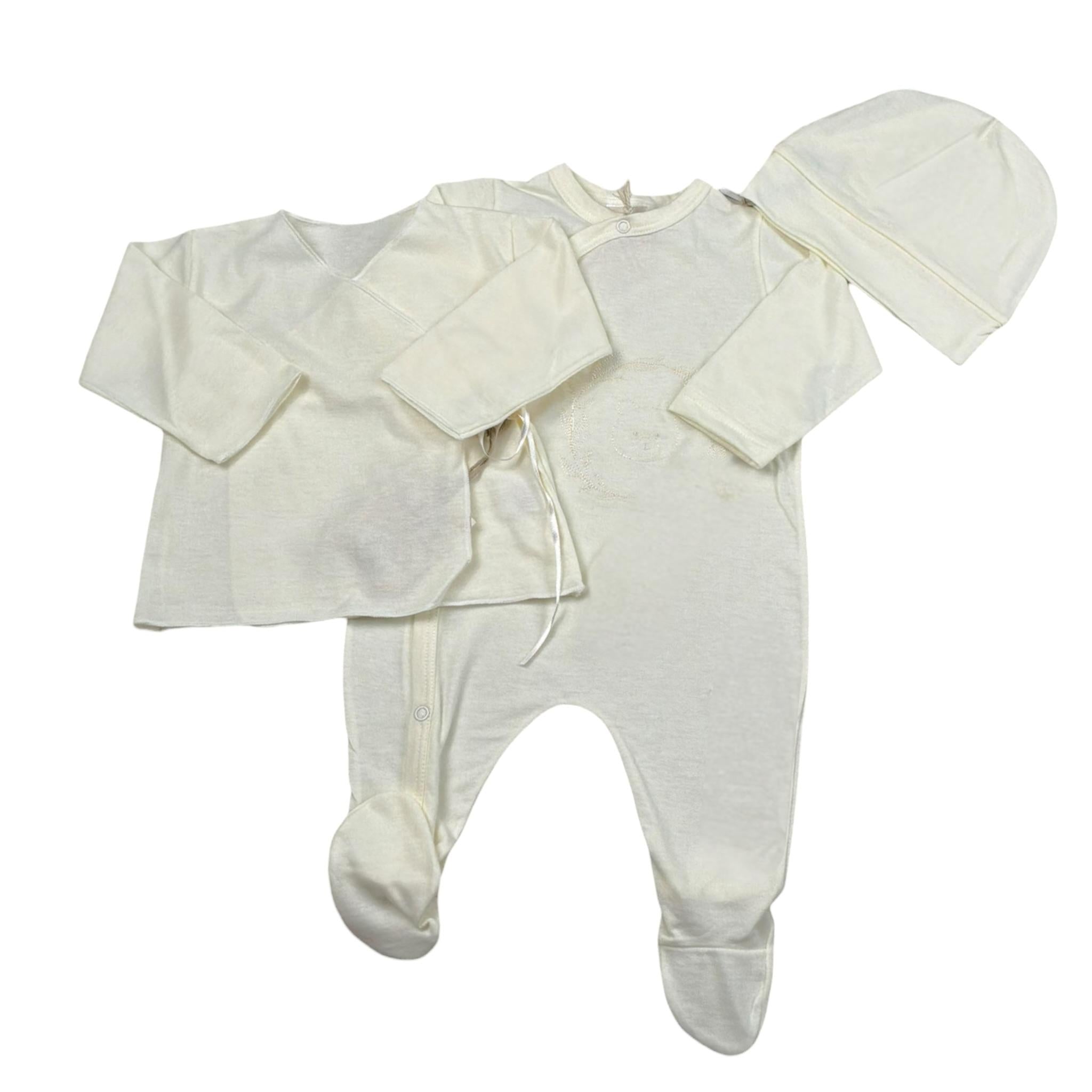 Babyvip Completo 3 Pezzi Tutina-Camicia Della Fortuna-Cappello per Neonato T72644 BEIGE BABYVIP 