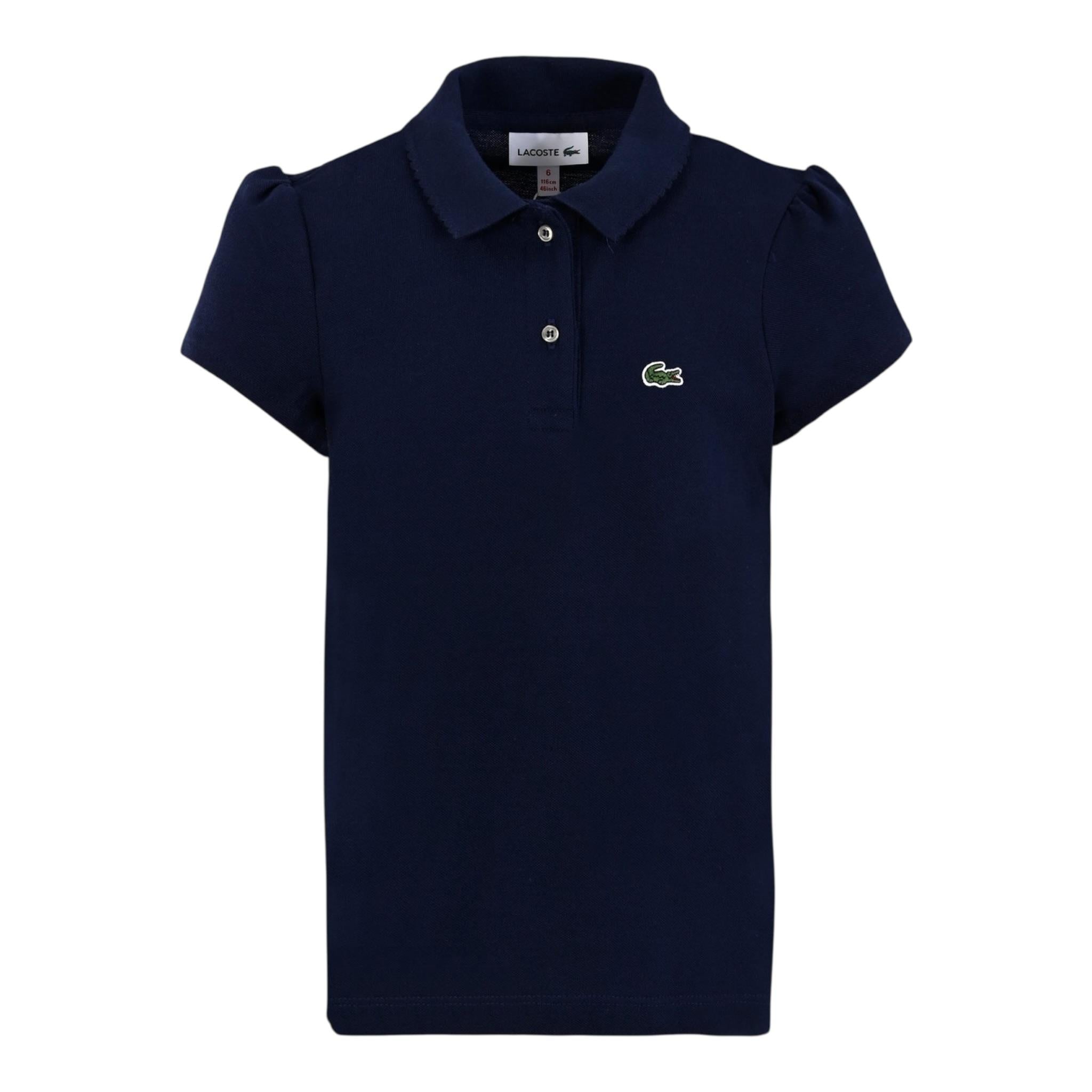 Lacoste Polo Tinta Unita Mezza Manica per Bambina PJ3594 BLU LACOSTE 