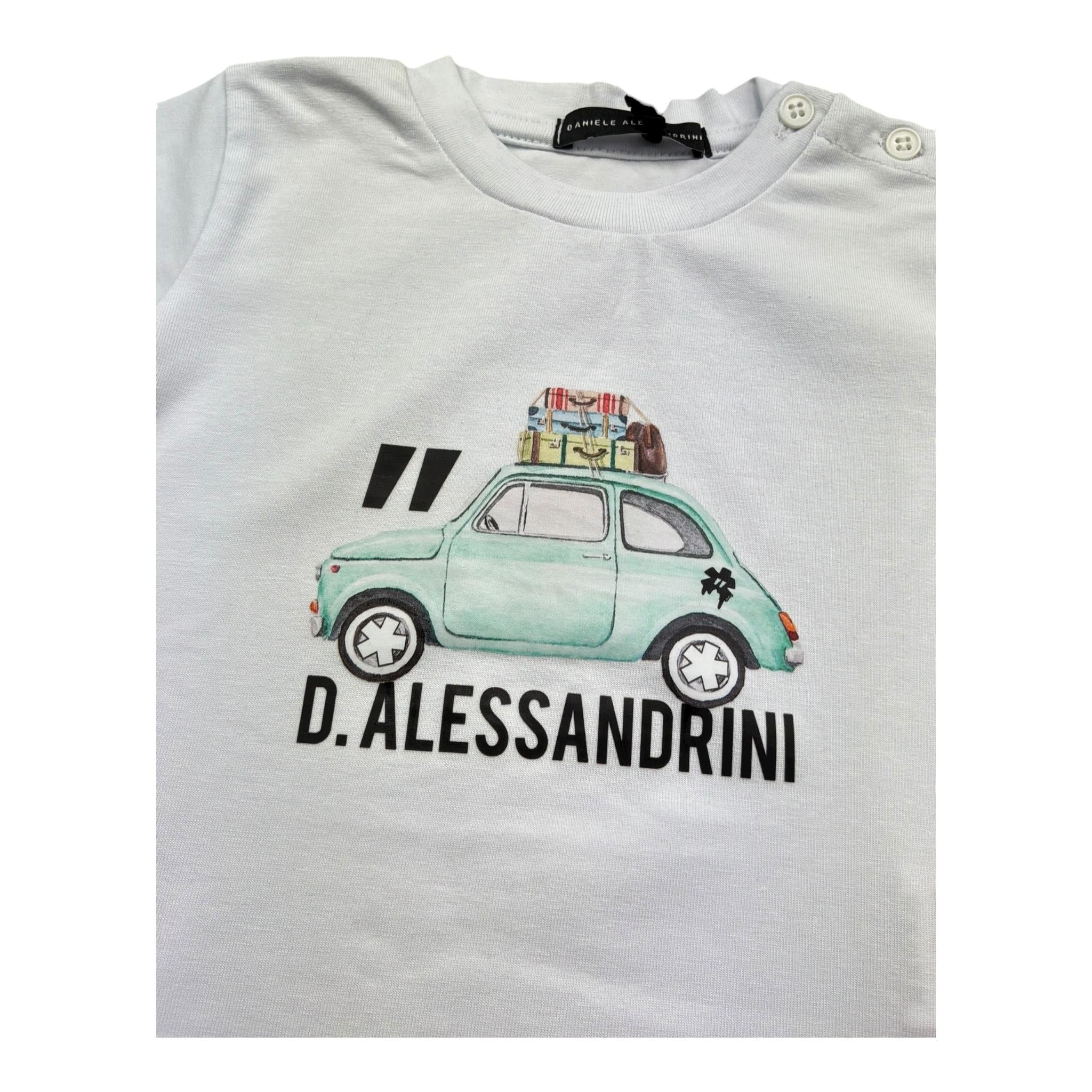 Daniele Alessandrini T-Shirt Girocollo Tinta Unita con Stampa per Neonato 1296M00237 BIANCO DANIELE ALESSANDRINI 