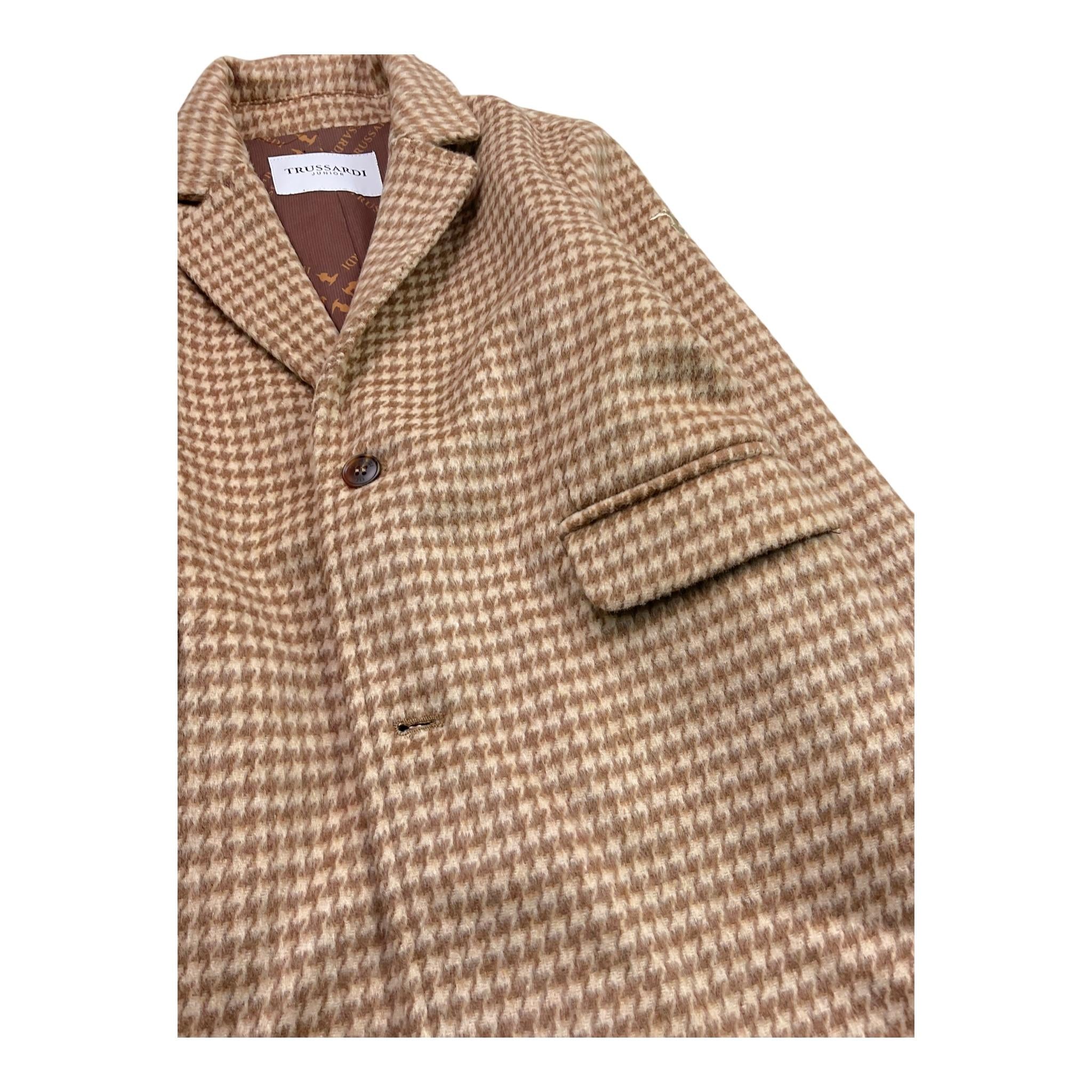 TRUSSARDI cappotto tinta unita con microfantasia Beige per Bambino TBA25119CP BEIGE TRUSSARDI 
