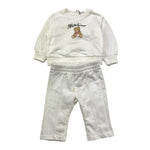MOSCHINO completo 2pz felpa-pantalone tinta unita Bianco per Neonata MDK03D BIANCO MOSCHINO 