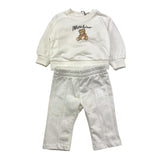 MOSCHINO completo 2pz felpa-pantalone tinta unita Bianco per Neonata MDK03D BIANCO MOSCHINO 