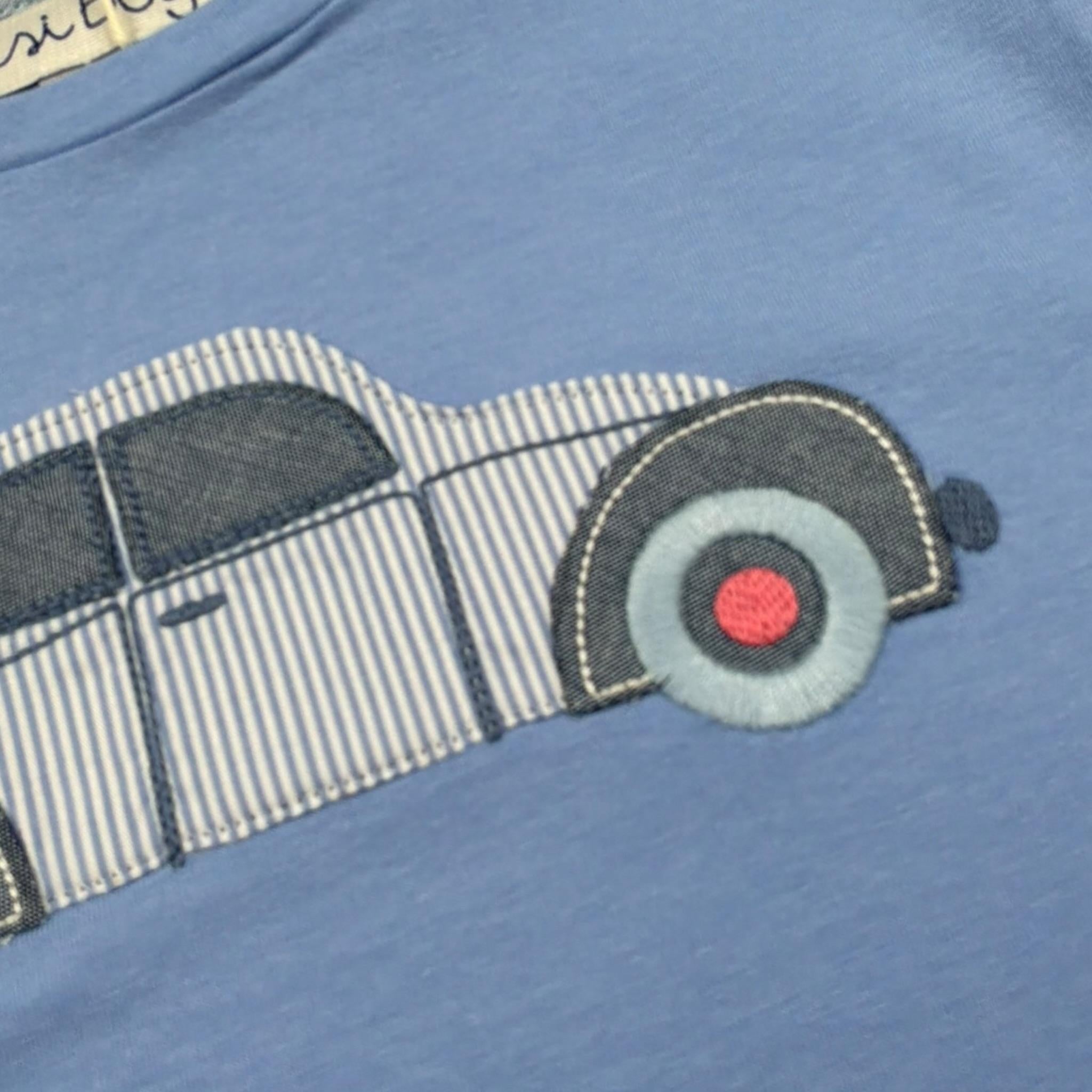 Malvi & Co T-Shirt Tinta Unita con Stampa per Neonato S25B206CAJJ AZZURRO MALVI & CO 