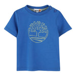 Timberland T-Shirt Girocollo Tinta Unita con Stampa per Neonato T60387 BLU TIMBERLAND 