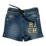 John Richmond Bermuda Tinta Unita In Denim con Elastico In Vita per Neonato RIP25048BEX BLU JOHN RICHMOND 