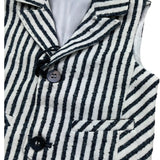 Manuel & Frank Gilet Tinta Unita con Fantasia A Righe per Neonato MF5034I BIANCO/BLU MANUEL & FRANK 