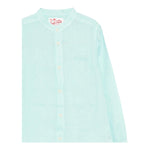 Saint Barth Camicia Tinta Unita con Collo Coreano per Bambino PAT0001 AZZURRO SAINT BARTH 
