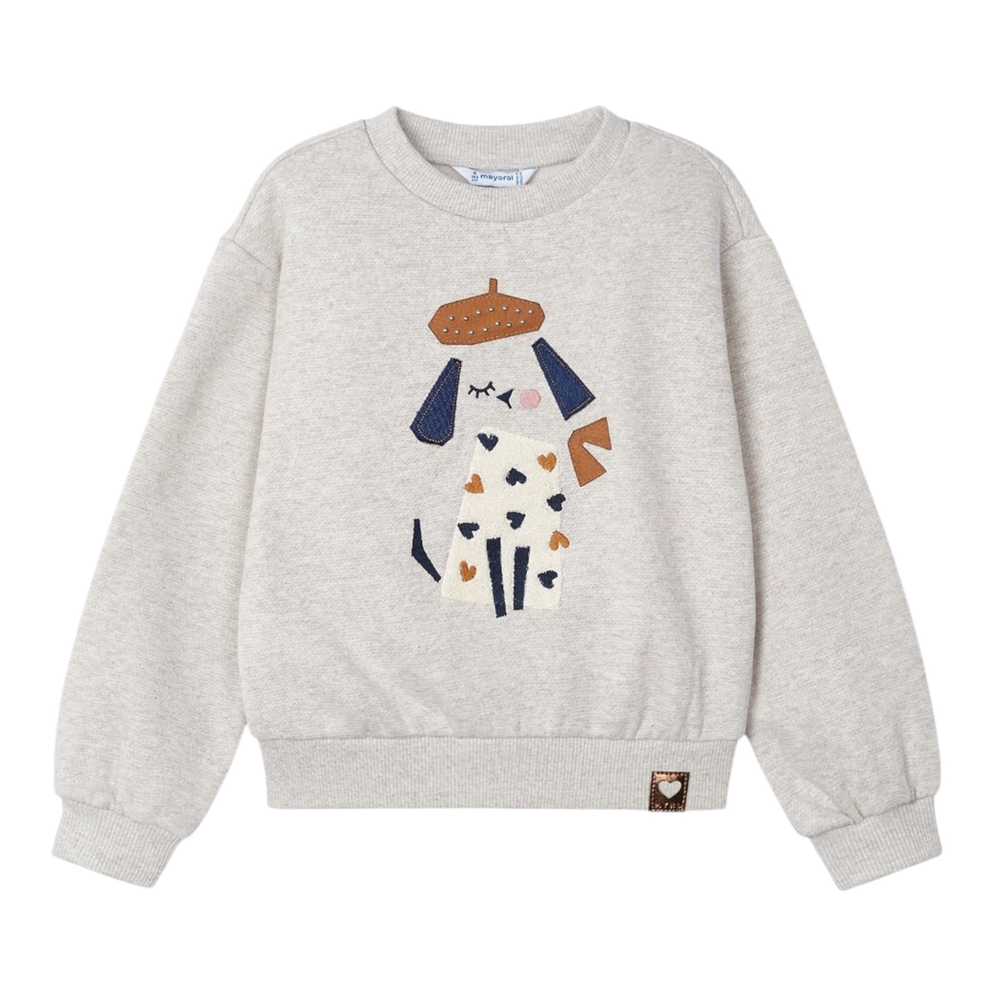 MAYORAL felpa girocollo tinta unita con stampa Beige per Bambina 4479 BEIGE MAYORAL 