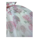 Monnalisa Abito Tinta Unita con Fantasia Fiori per Bambina 797904 BIANCO MONNALISA 