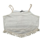Please Top Tinta Unita con Frangie E Bretelle per Bambina CC90230G72XX PANNA PLEASE 