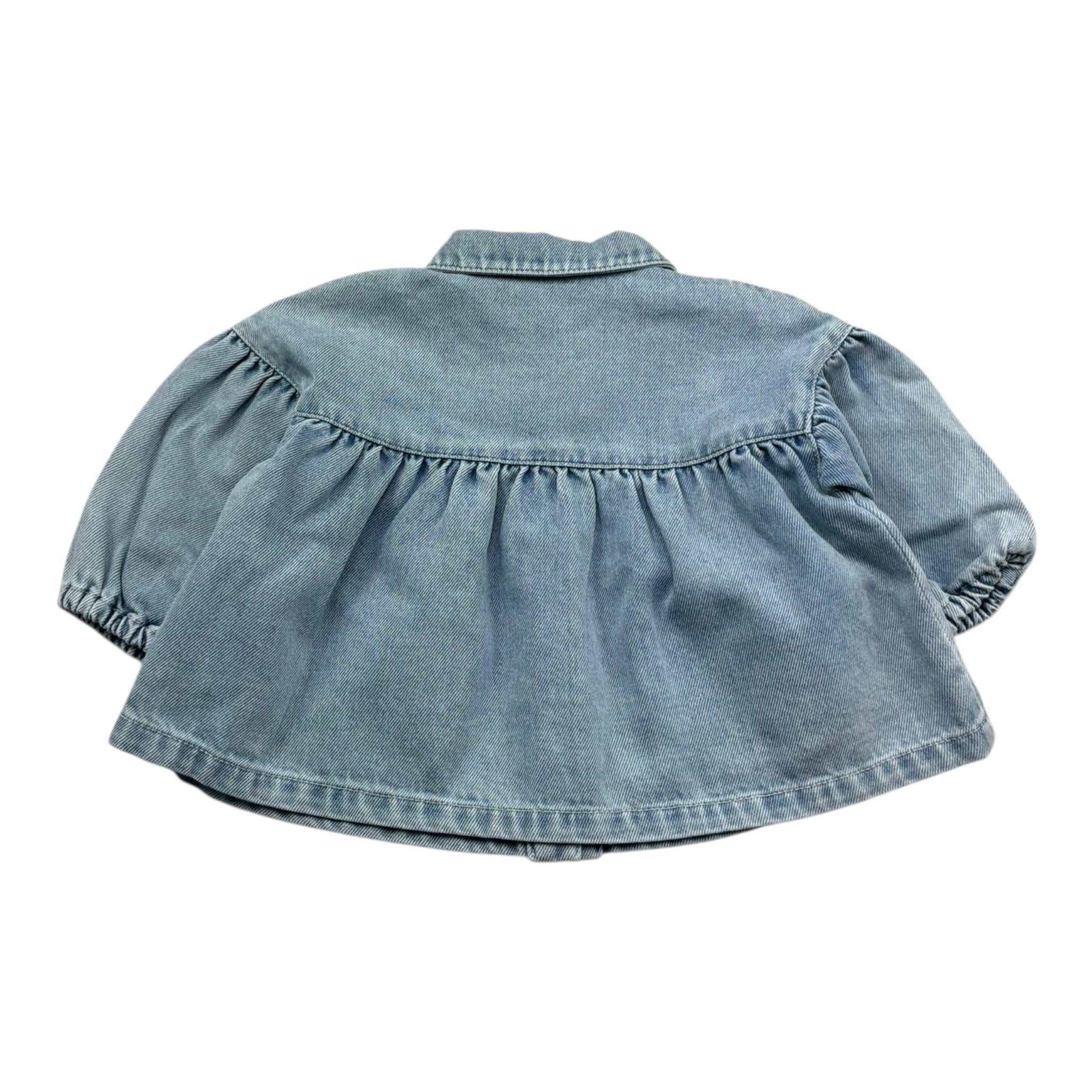 Moschino Camicia In Denim Tinta Unita con Logo per Neonata MDS02K AZZURRO MOSCHINO 