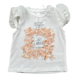 Miss Grant T-Shirt Girocollo Tinta Unita con Stampa In Contrasto per Neonata MG1336XX BIANCO MISS GRANT 