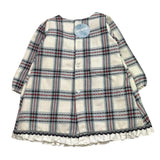 JULIANA abito tinta unita con fantasia a quadri e colletto Bianco per Neonata 24660X BIANCO JULIANA 