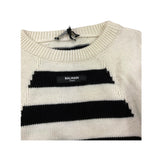 BALMAIN maglia girocollo con logo bicolore Nero/panna per Bambina 6R9A00 NERO/PANNA BALMAIN 