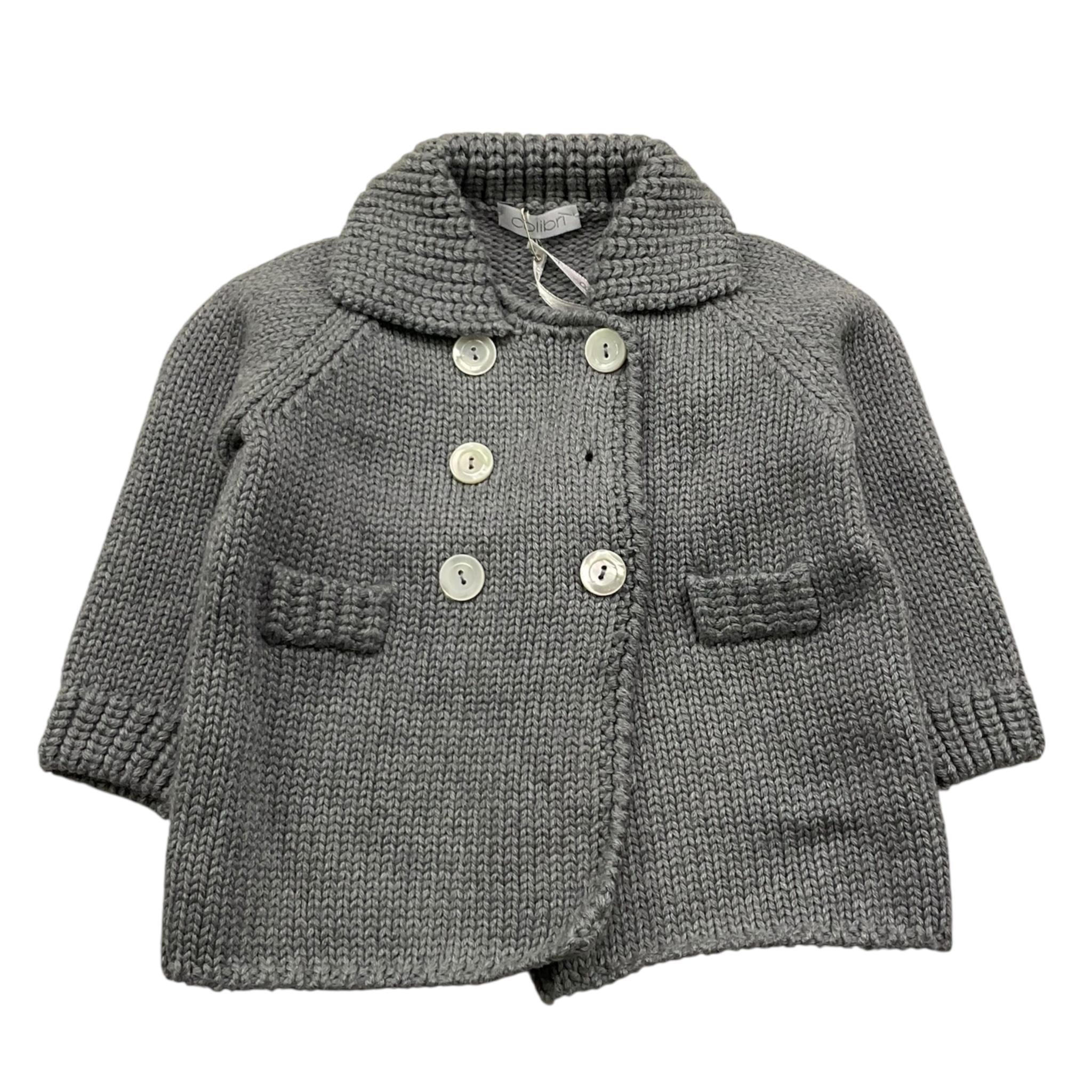 COLIBRI giacca in maglia tinta unita doppiopetto Grigio per Neonato 9MGIAC GRIGIO COLIBRI 