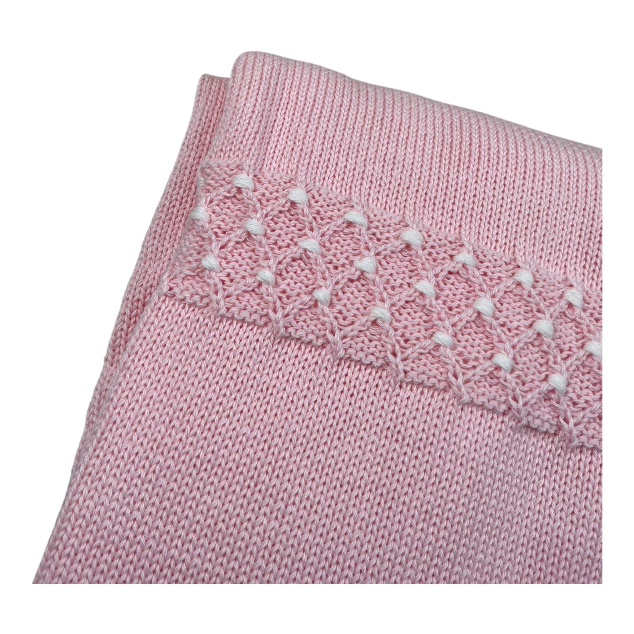 Scaldacuore Coperta Tinta Unita con Ricami per Neonata PS16 ROSA SCALDACUORE 