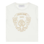 ROBERTO CAVALLI t-shirt girocollo tinta unita cn ricami in contrasto Bianco per Bambina TJT64C BIANCO ROBERTO CAVALLI 