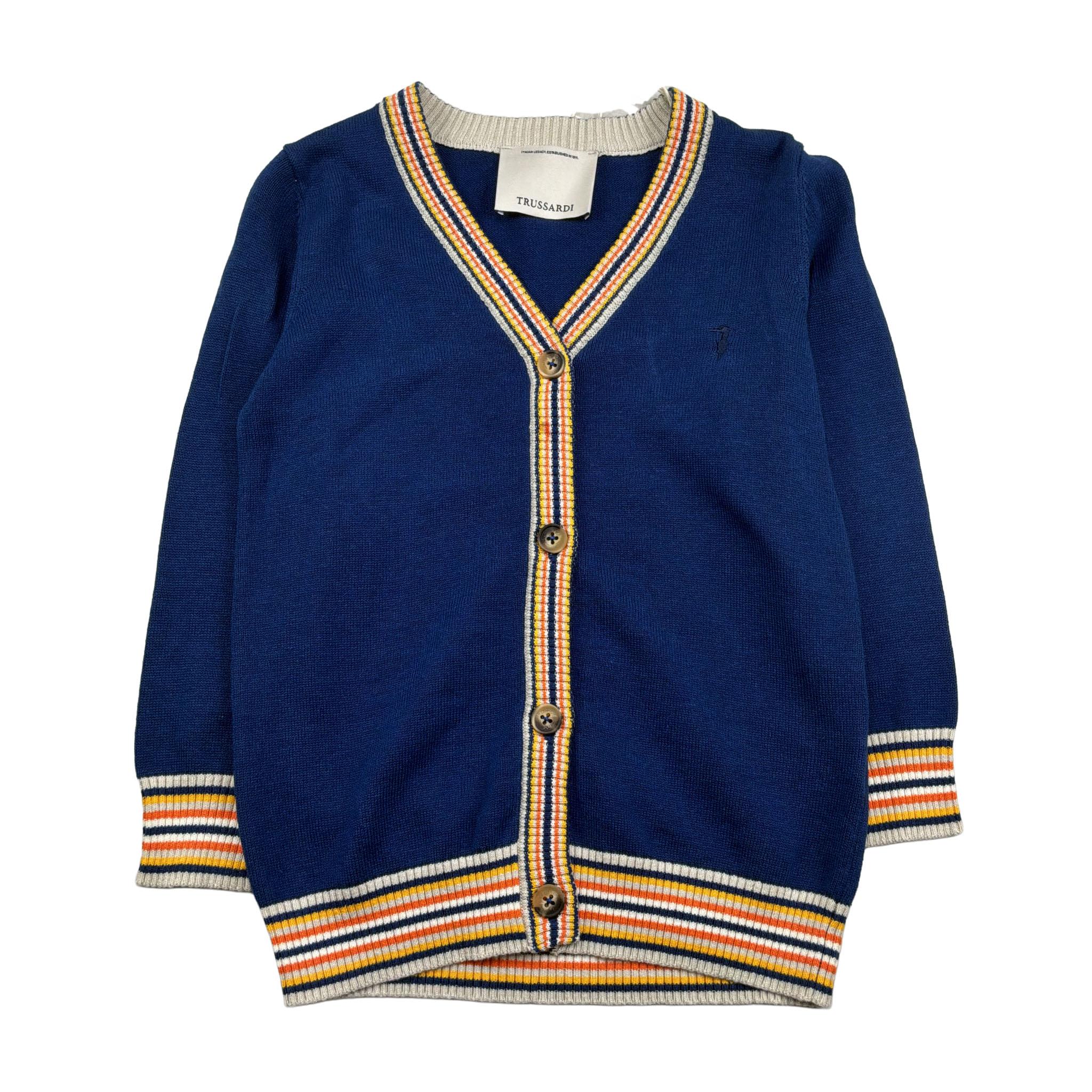 Trussardi Cardigan Tinta Unita con Logo per Bambino TGP260732CD BLU TRUSSARDI 