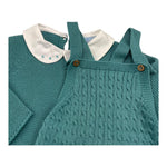 MAC ILUSIO'N completo 2pz tinta unita salopette-maglia Verde per Neonata 9455X VERDE MAC ILUSIO'N 