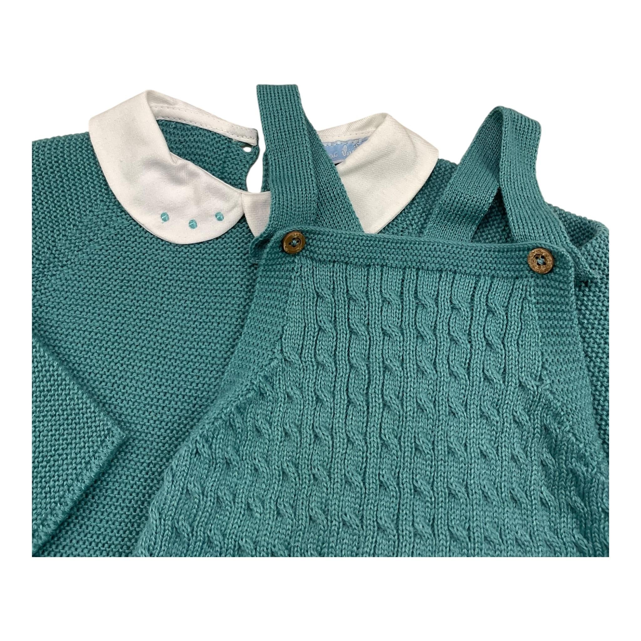 MAC ILUSIO'N completo 2pz tinta unita salopette-maglia Verde per Neonata 9455X VERDE MAC ILUSIO'N 