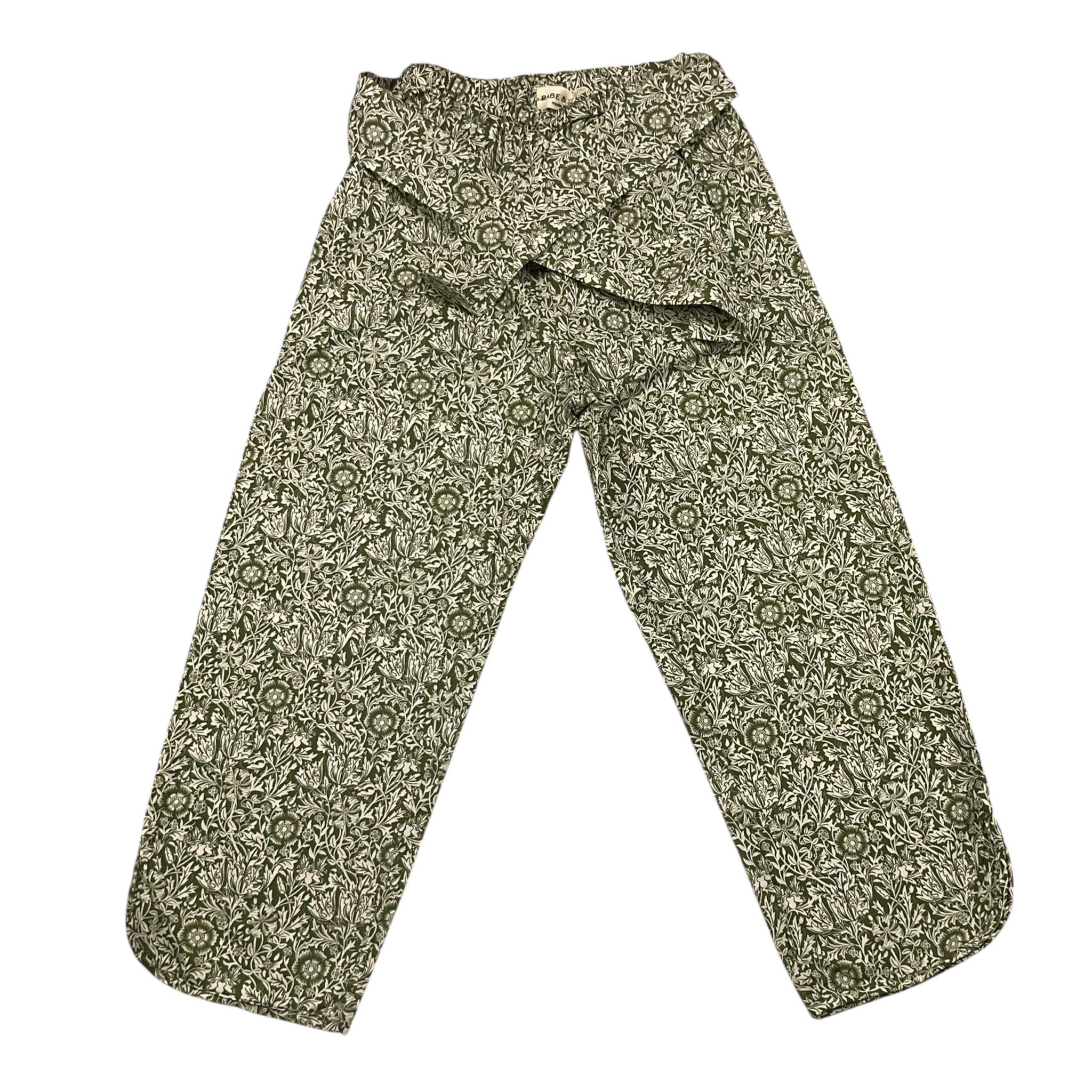 Babe & Tess Pantalone Tinta Unita con Fantasia Fiori per Bambina 04518075 VERDE BABE & TESS 
