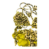 4Giveness Costume 2 Pezzi Triangolo-Mutandina Fantasia Maculata Giallo per Bambina