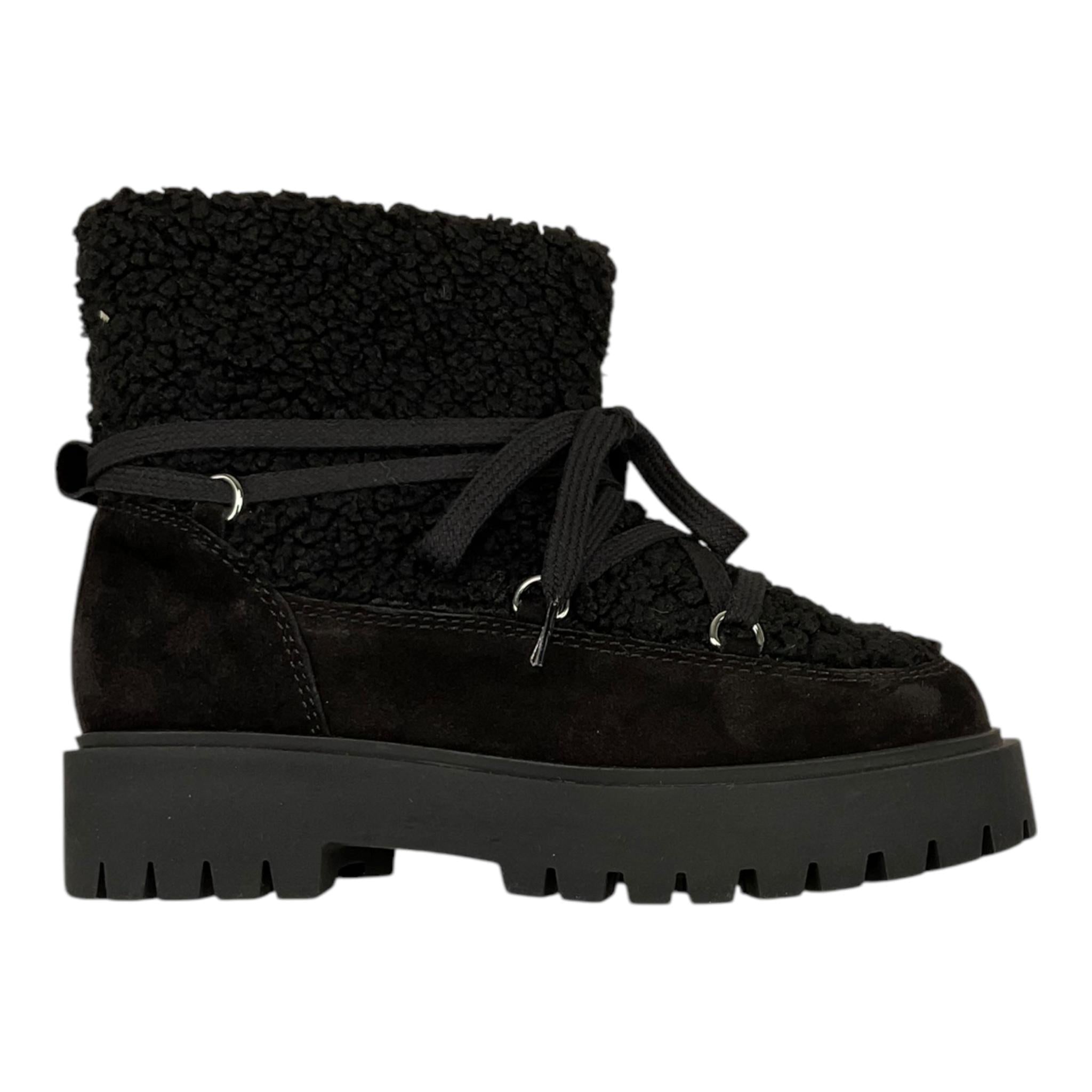 IL GUFO stivali tinta unita in teddy e lacci Nero per Bambina A24XG835NABUK NERO IL GUFO 