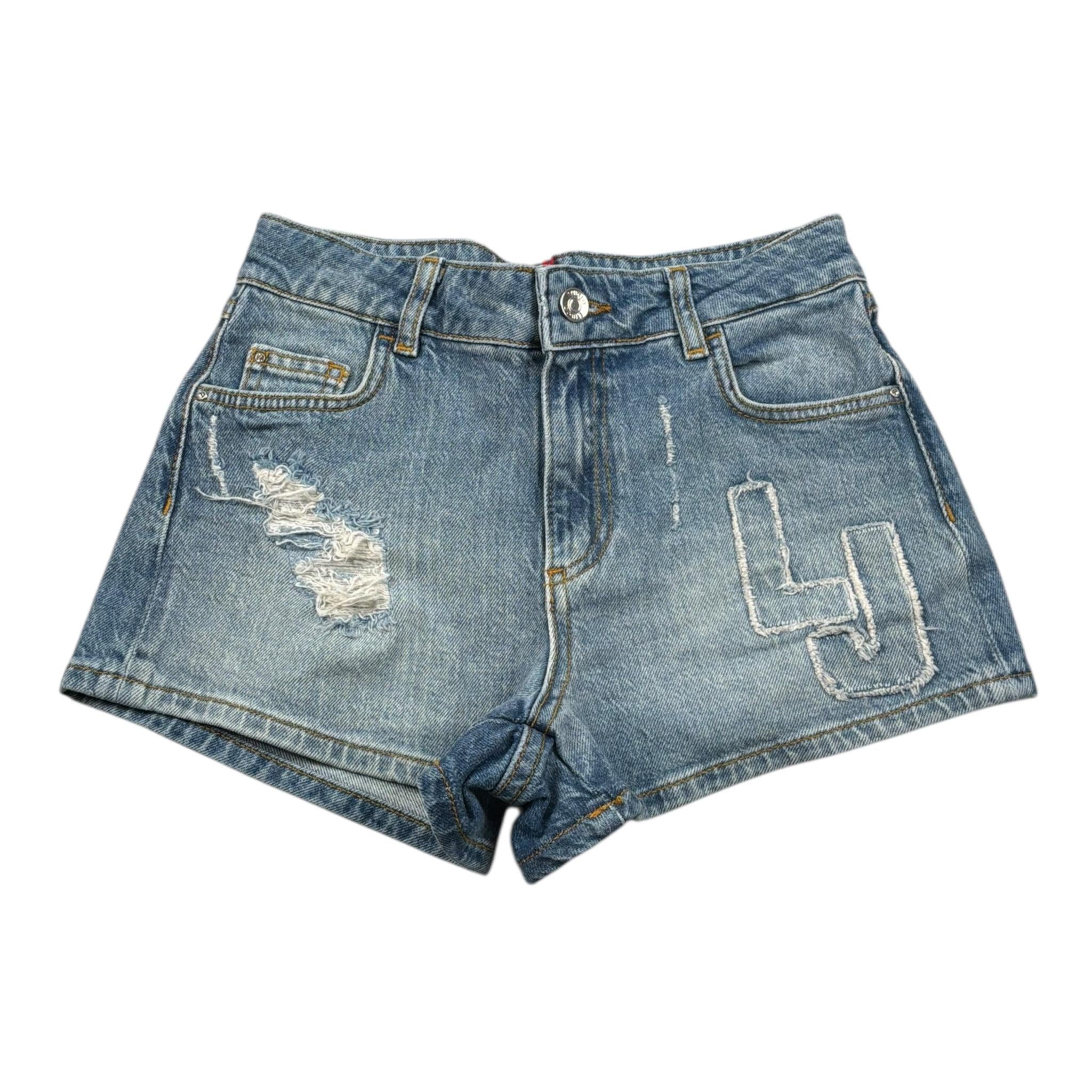 Liu Jo Short In Denim Tinta Unita con Girovita Regolabile per Bambina GA5098 BLU LIU JO 