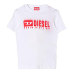 Diesel T-Shirt Girocollo tinta unita con Stampa Bianco per Bambino J02033X BIANCO DIESEL 