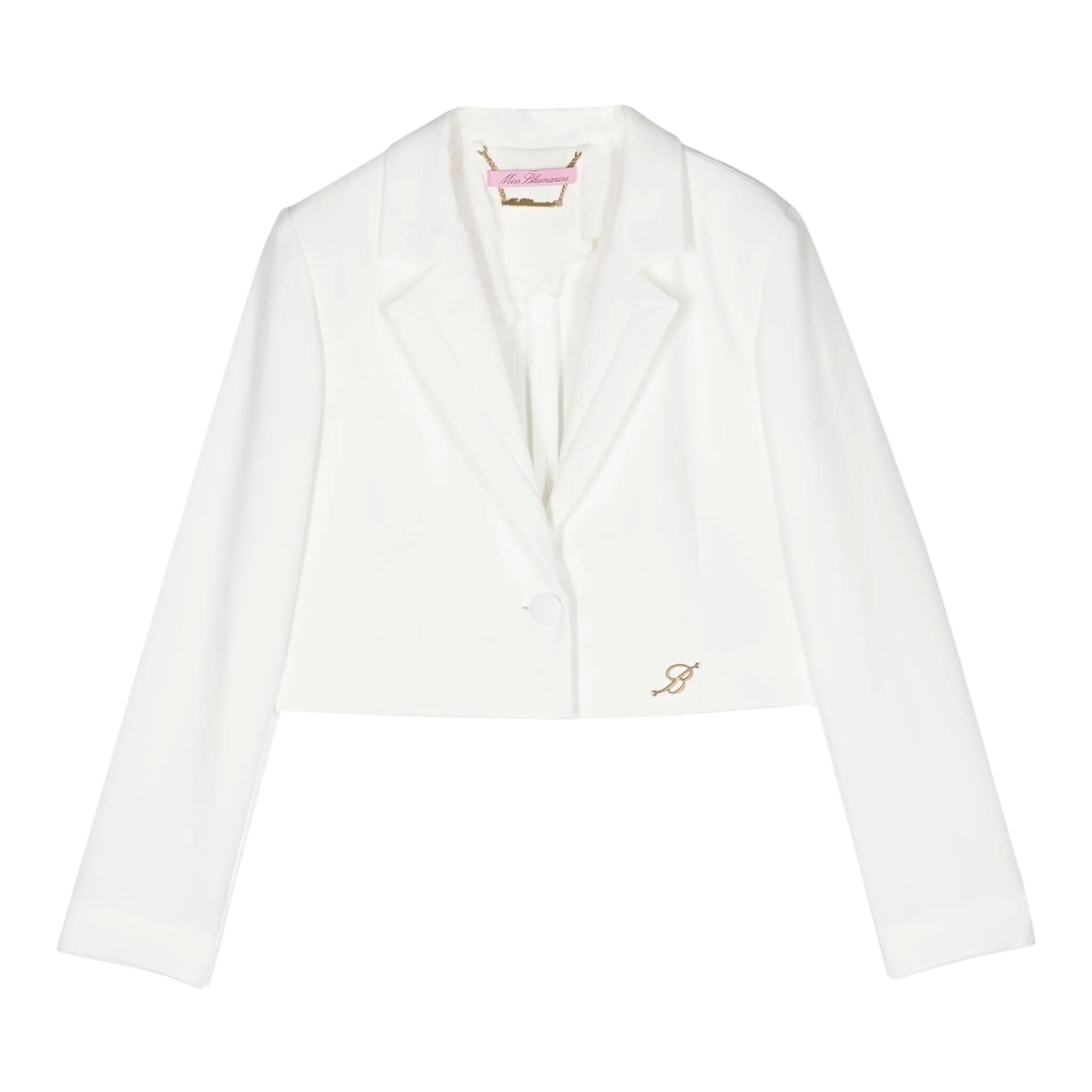 Miss Blumarine Giacca Tinta Unita per Bambina IA4019 PANNA MISS BLUMARINE 