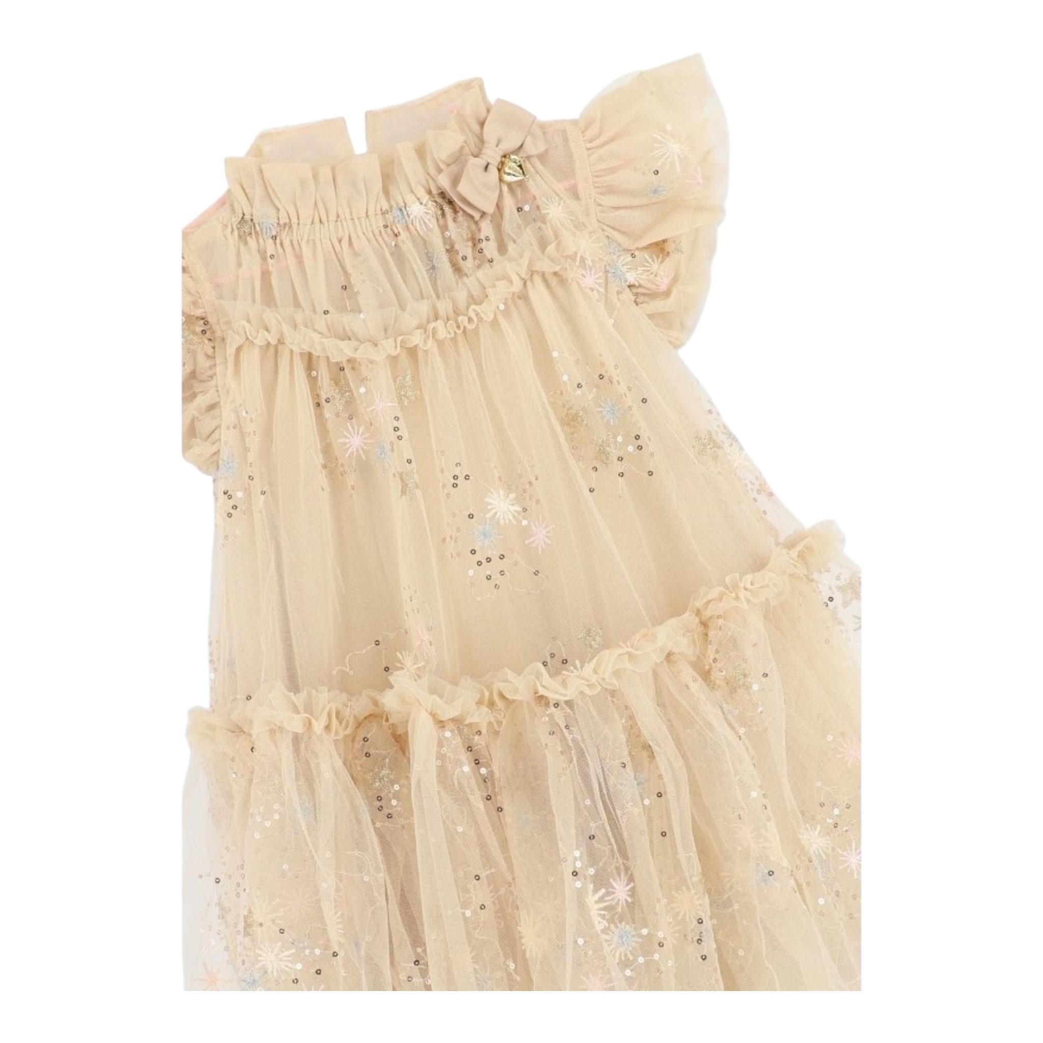 ANGEL'S FACE abito giromanica tinta unita con tulle Oro per Bambina MARIETTA ORO ANGEL'S FACE 