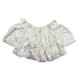 Twinset Top Mezza Manica Merlettato Tinta Unita Bianco Per Bambina