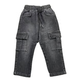 NEVER TOO jeans tinta unita con elastico in vita Nero per Bambino NT2165B NERO NEVER TOO 