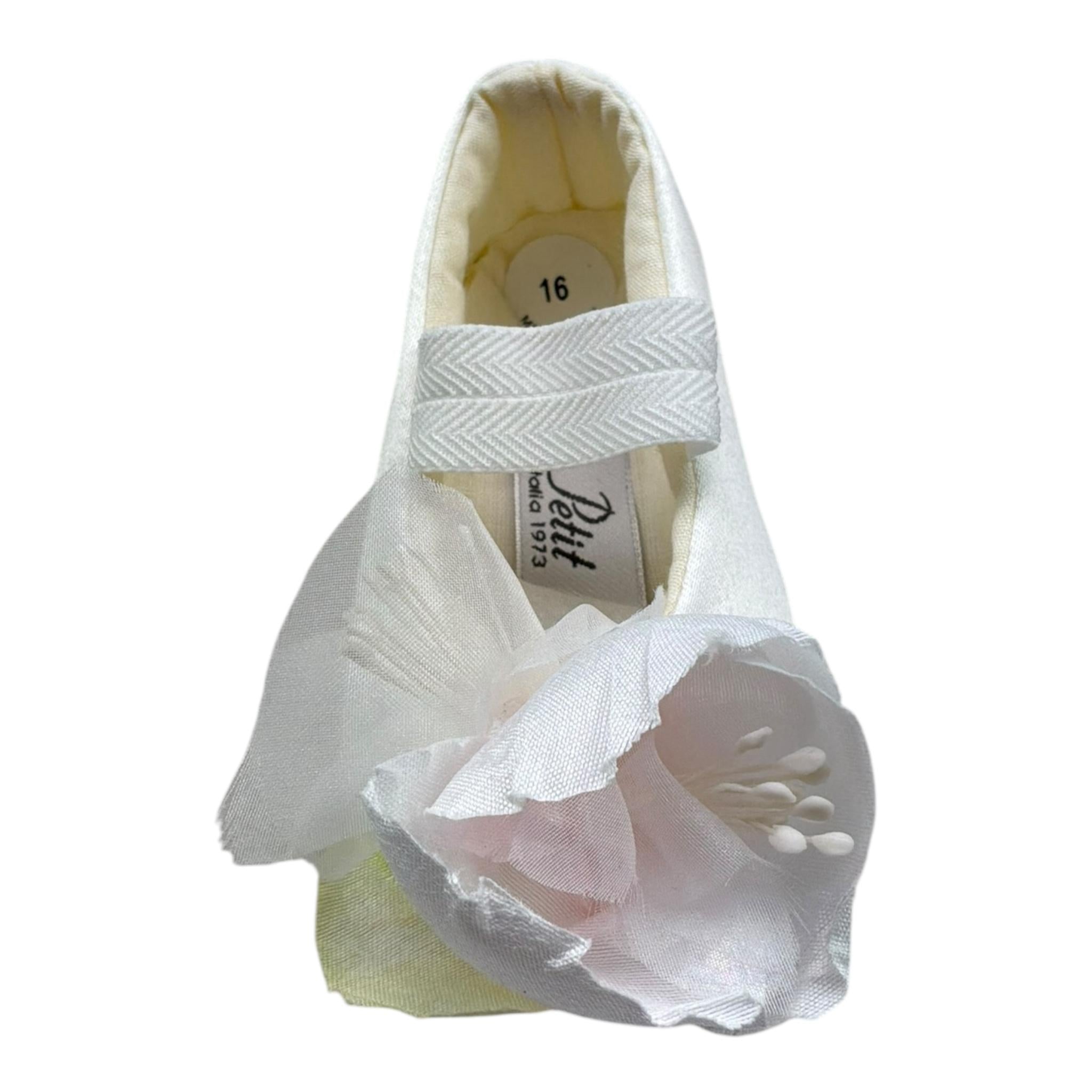 Petit Ballerine Tinta Unita con Applicazione per Neonata S0112602 BIANCO PETIT 