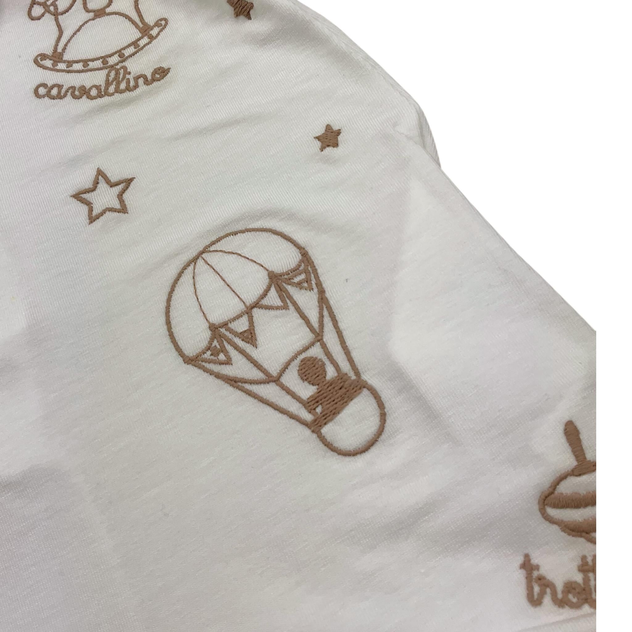 Le Bebe' Pagliaccetto Tinta Unita con Stampa per Neonato LBB4906 BIANCO LE BEBE' 