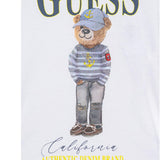 Guess T-Shirt Tinta Unita Girocollo con Stampa per Neonato N5RI20K8HM4X BIANCO GUESS 