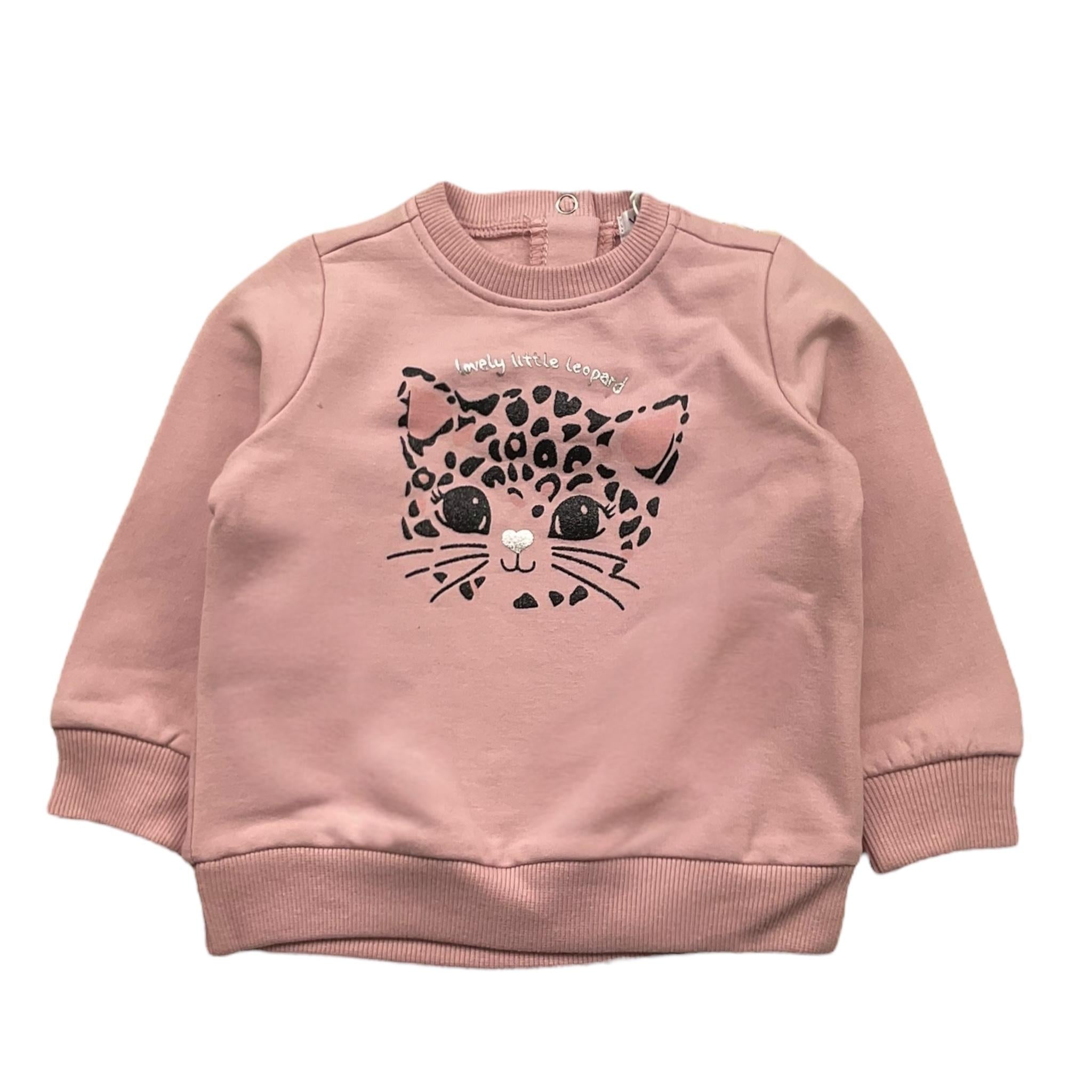 Y-CLU felpa girocollo tinta unita con stampa Rosa per Neonata 20767 ROSA Y-CLU 