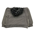 M+E' felpa con zip e cappuccio tinta unita con paillettes Grigio per Bambina UE1551 GRIGIO M+E' 