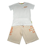 Zu+Elements Completo 2 Pezzi T-Shirt-Bermuda Bicolore per Bambino ZU1770 BIANCO/BEIGE ZU+ELEMENTS 