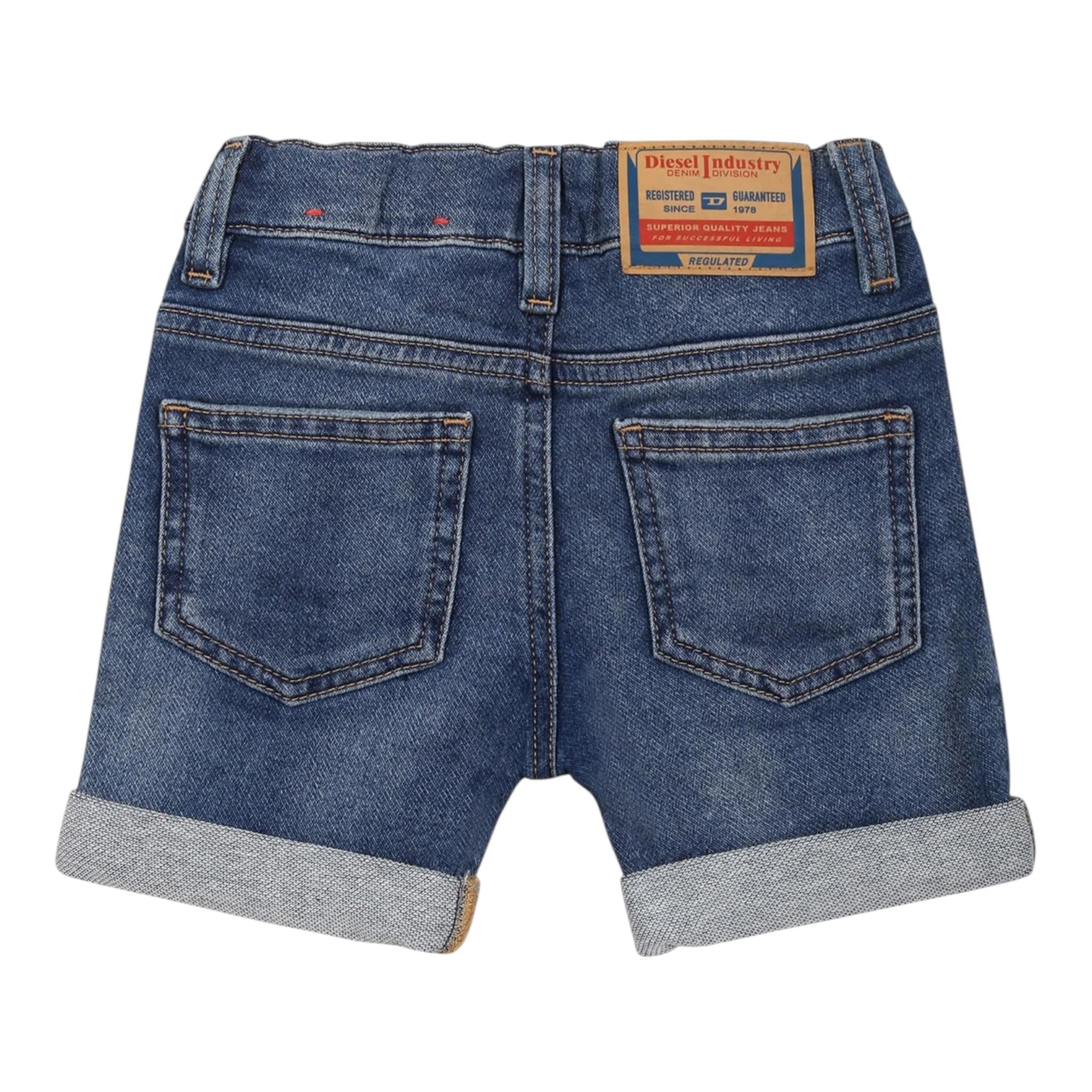 Diesel Bermuda In Denim tinta unita Blu per Neonato K00363 BLU DIESEL 