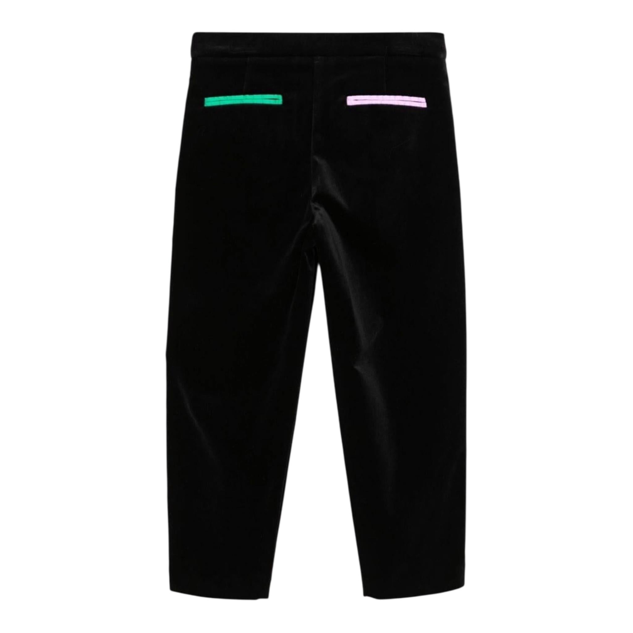 STELLA McCARTNEY pantalone tinta unita in velluto Nero per Bambino TV6F10 NERO STELLA McCARTNEY 