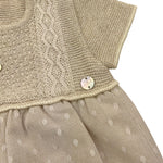 Paz Rodriguez Pagliaccetto Tinta Unita Mezza Manica per Neonata 005122623 BEIGE PAZ RODRIGUEZ 