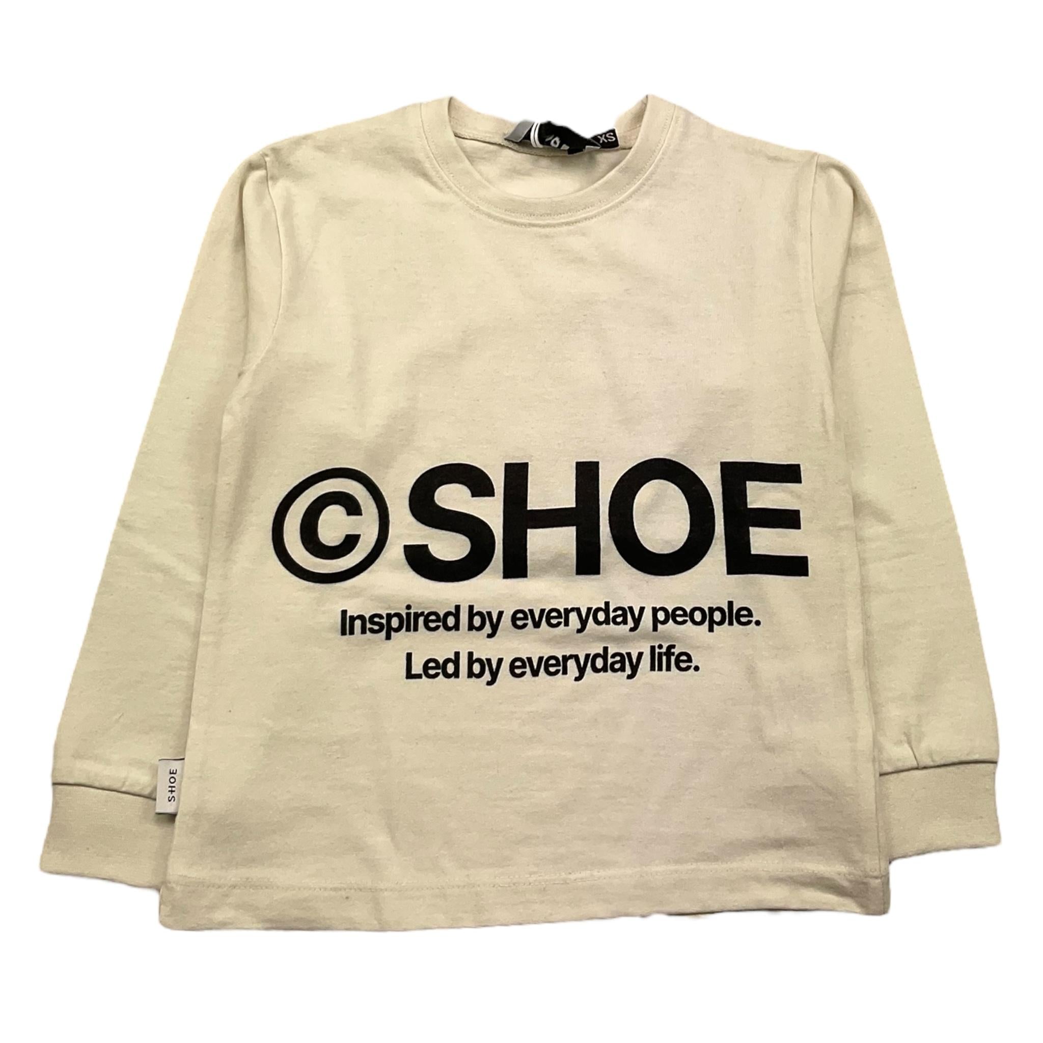 SHOE shirt girocollo tinta unita con stampa in contrasto Panna per Bambino TONY0120 PANNA SHOE 