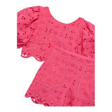 Abel & Lula Completo 2 Pezzi Top-Short Traforato per Bambina 5231 FUXIA ABEL & LULA 
