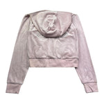 Juicy Couture Felpa Tinta Unita con Zip E Cappuccio In Velluto per Bambina JBX6616 ROSA JUICY COUTURE 