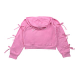 Gaelle Felpa tinta unita con Zip E Cappuccio Rosa per Bambina 2745F00499 ROSA GAELLE 